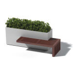 Grey Planter with attached Bench
