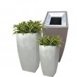 Tall Fiberglass Planters and waste