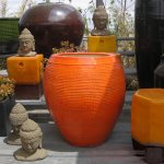 Large orange planter