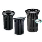 Steel. Plastisol. Receptacle. Waste.