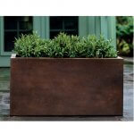 Rust look modular fiberglass planter
