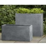 Stone Grey modular fiberglass planters