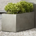 stone grey rectangular planter