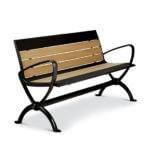 Plastic. Wood. Steel. Seating. Elegant.