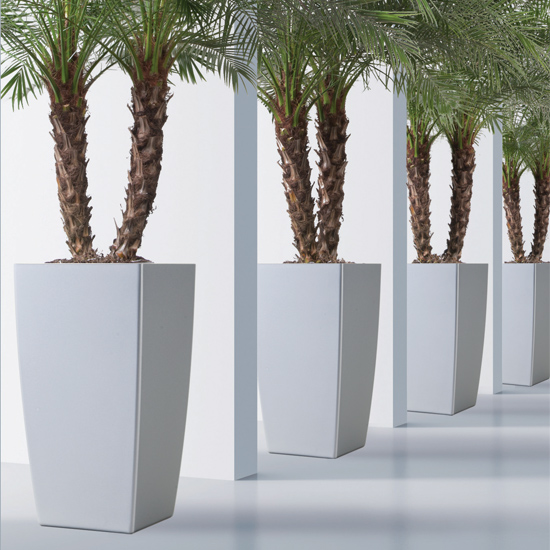 Commercial Poly Resin Indoor Planters, Tall Large Outdoor Planters Resin