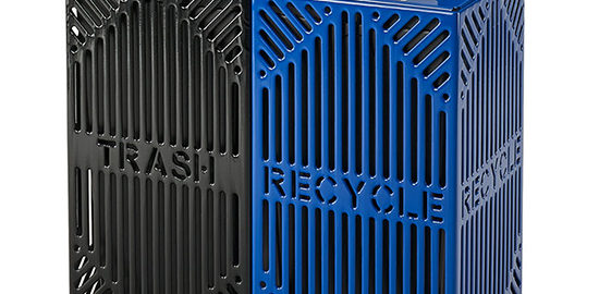 Steel. Trash. Waste. Slotted.