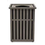 Steel. Powder coat. large capacity. commercial. waste. receptacle. recycle.