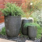 Tall Hammered Planters