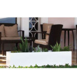 White Low Rectangular planter