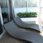 Long low white planter