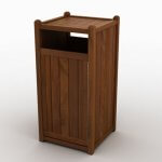 Ipe Wood Sideload Waste Receptacle