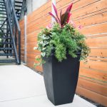 Black contemporary planter