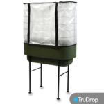 Plastic cover on raised planter